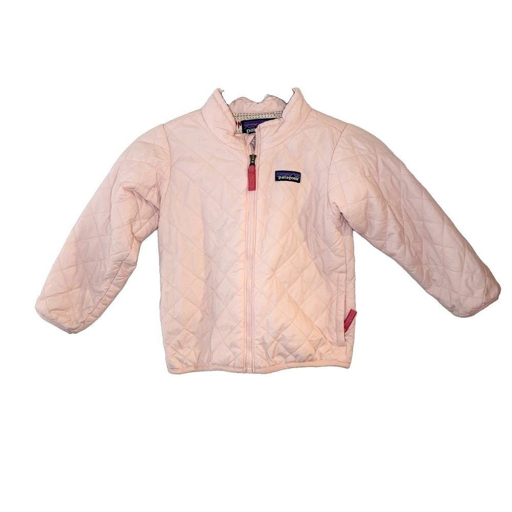 Patagonia Kids Girls 3T Puffer Jacket Full Zip Pink Solid Lightweight